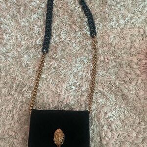 Elegant Blue and Gold Chain Shoulder Bag